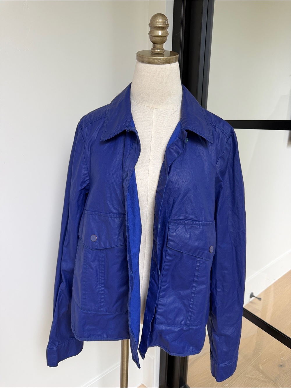 Anthropologie Women's Royal Blue Utility Jacket with Front Flap Pockets